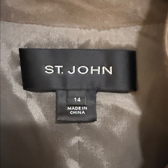 St. John Taupe Suede Blazer - Picture 2 of 6